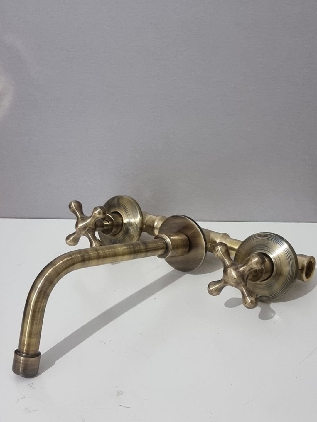 Unlacquered Solid Brass Aged Bronze Wall Mountfaucet , Bathroom Faucet ...
