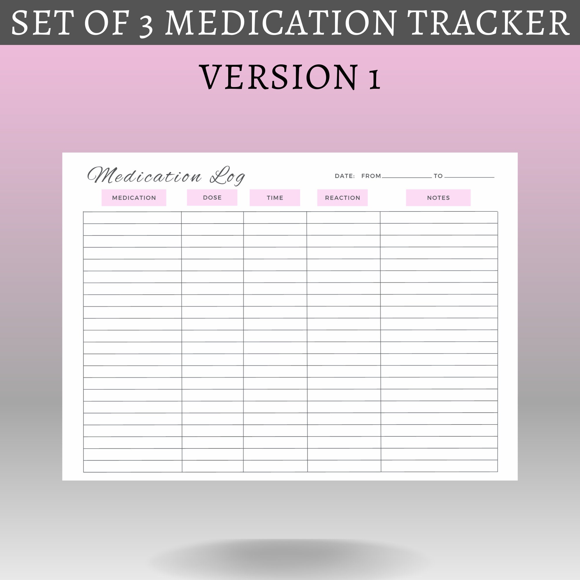 Medication Tracker Printable Bundle Caregiver Medication Etsy