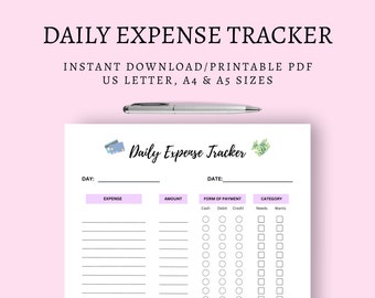 Printable Expense Tracker Kawaii Character Budget Tracker - Etsy