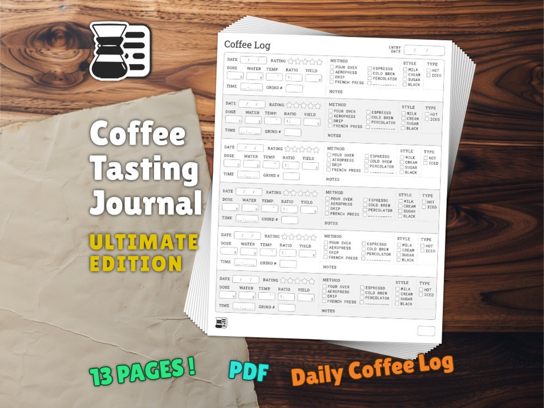 Coffee Tasting Journal — ULTIMATE EDITION, Complete Coffee Espresso ...