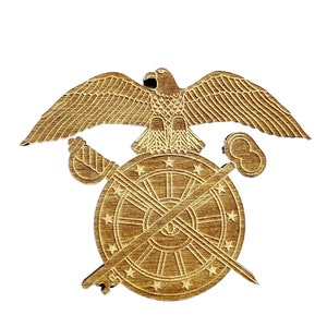 Laserskuren insignia för amerikansk armékvartmästarefilial för gör-det-själv - olika storlekar