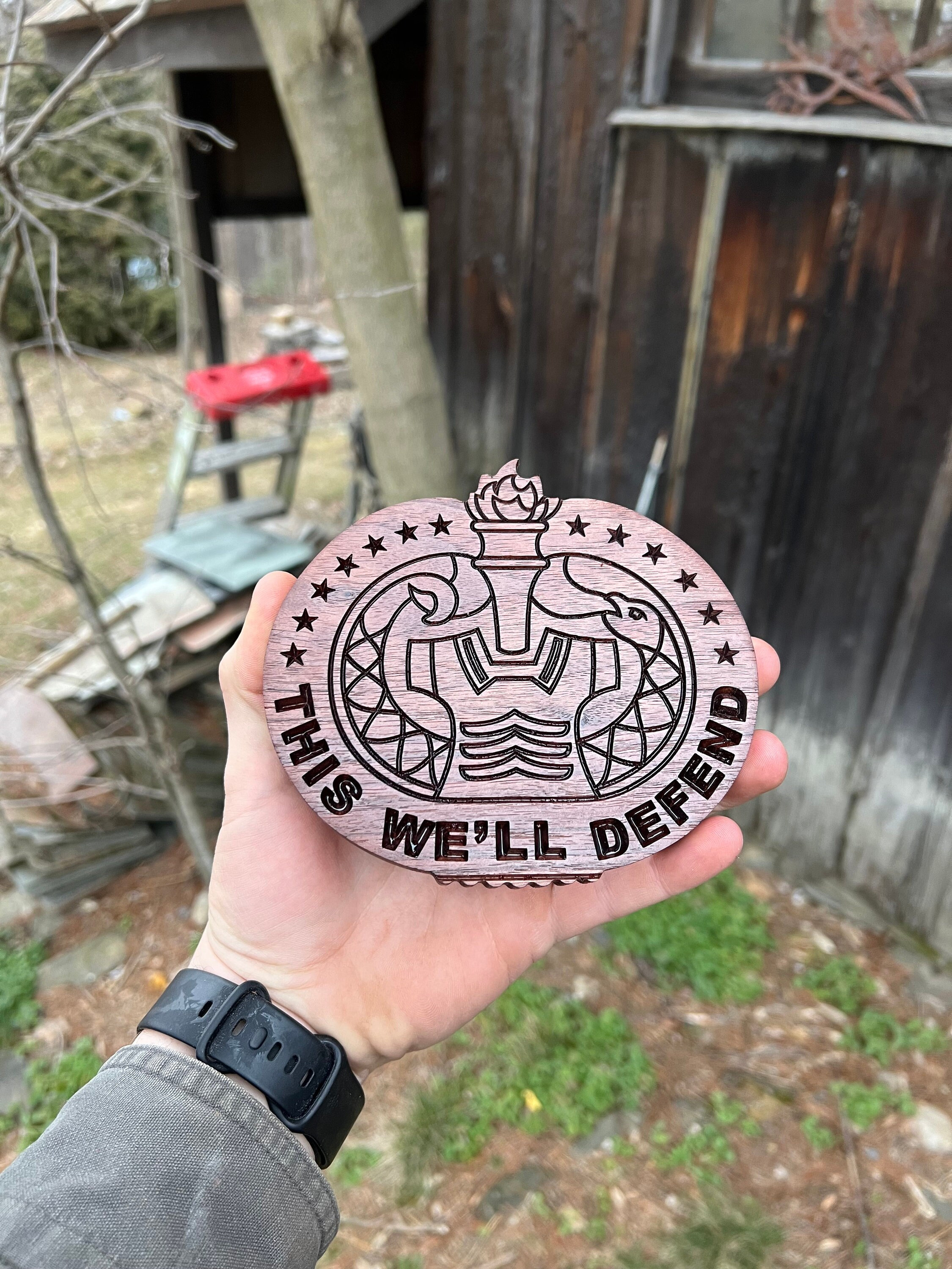 Wooden Army Drill Sergeant Badge