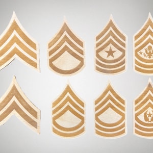 US Army Noncommissioned officer Ranks laser cut for DIY-Various Sizes Light Style