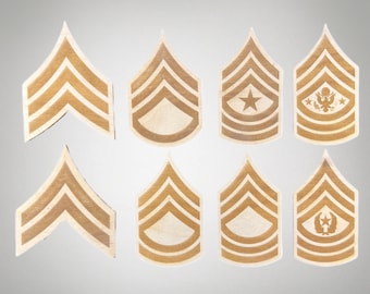 US Army Noncommissioned officer Ranks laser cut for DIY-Various Sizes Light Style