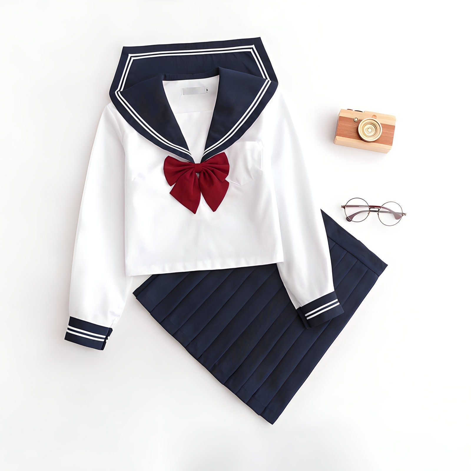 Japanese Sailor School White Uniform Costume Anime Cosplay Dress Lolita  Suit with Socks SetAsia 3XL  Amazonin Clothing  Accessories