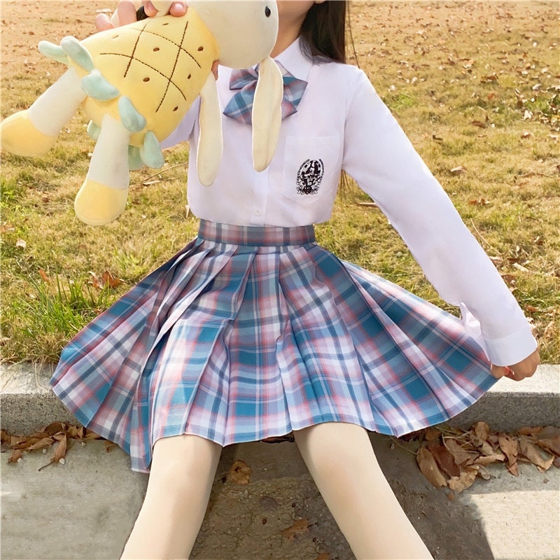 Plus Size Harajuku Japanese School Uniform Plaid Tartan Skirt – The Kawaii  Factory