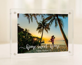 Housewarming Photo Frame, Home Sweet Home Gift, Real Estate Gift, Closing Gift, Retirement Gift, Housewarming Gift