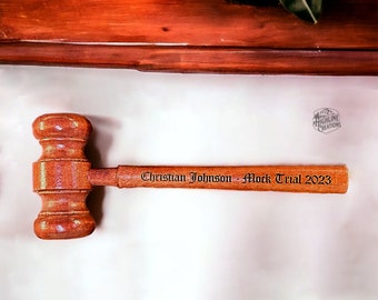 Mock Trial Gavel | Personalized Gavel | Legal Awards | Game Night Props