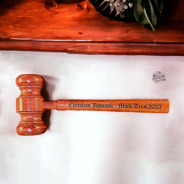 Mock Trial Gavel | Personalized Gavel | Legal Awards | Game Night Props