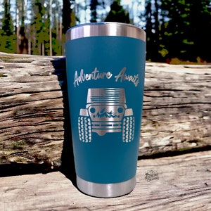 Offroad Adventure Tumbler | Adventure Awaits Cup | 4x4 Drinkware | Gifts for Dad | 20oz Cup Tumbler