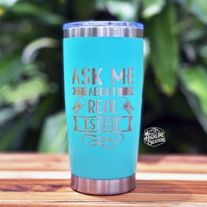 Real Estate Brand Marketing Cups | Branding Gifts | Promotional Items for Realtors | 20oz 30oz Cup Tumbler | Personalized Tumbler