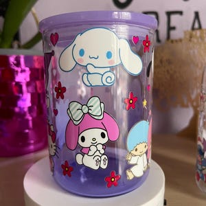 Vaso de vidrio de 16 oz con diseño de gatitos