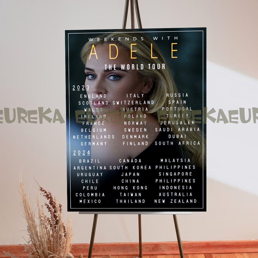 Adele Las Vegas the World Tour 2023 2024 Poster Etsy