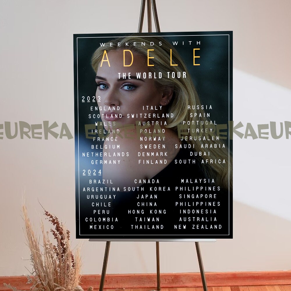 Adele Las Vegas the World Tour 2023 2024 Poster Etsy Ireland