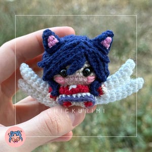 Handmade Tiny Ahri Inspired Amigurumi Doll - Gift for Gamers & Collectors - League of Legends FanArt