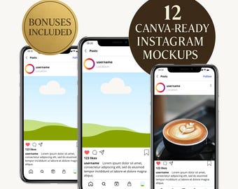 Canva Instagram Mockup Bundle: Social Media Templates (Resell Rights)