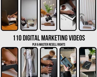 110 Faceless Marketing Reels: Canva Templates, PLR + MRR (Digital Download)
