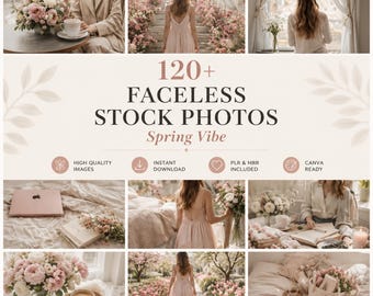 120+ Spring Blush Faceless Stock Photos | Lifestyle Content (Digital Download)