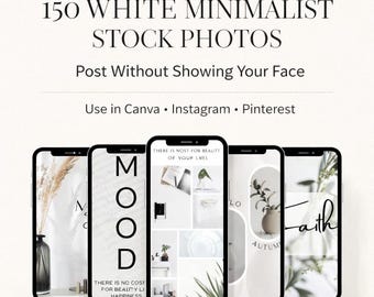 Faceless Stock Photos Neutral White Minimalist Content Bundle