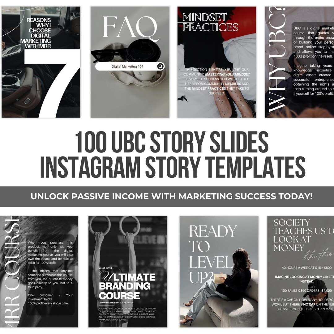IG Story Templates Editable Canva Slides + Resell Rights PLR