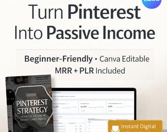 Pinterest Marketing Ebook | Canva Template | MRR & PLR Resell Rights | Passive Income Guide