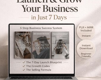 Business Launch Planner | Entrepreneur Success Kit (PLR Included, Digital Download)
