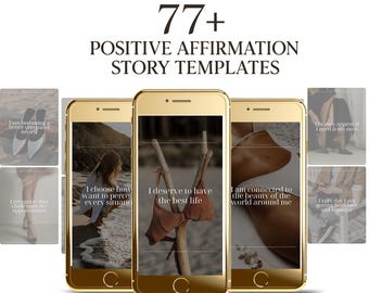 Positive Affirmation Instagram Story Templates Canva | Faceless Content Templates | PLR M | Instant Download