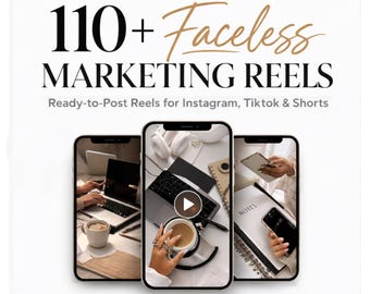 110 Faceless Marketing Reels | Editable Canva Templates, PLR MRR (Digital Download)