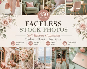 Foto's zonder gezicht | 450 neutrale Canva-afbeeldingen | Instagram-contentbundel | Pinterest-foto's | PLR MRR