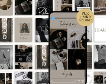 Digital Products | 150 Faceless Instagram Templates for Coaches | Editable Canva Post Bundle PLR MRR