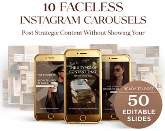 Faceless Instagram Carousel Templates | 10 Ready-to-Post Canva Designs (Instant Download)