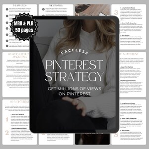 Pinterest Marketing Guide with MRR & PLR rights, Canva editable templates, and digital marketing strategies for reselling and growing your business.