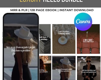 Luxury Reels Bundle | Editable Canva Templates | Digital Download + PLR MRR for Passive Income