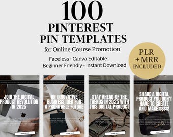 100 Pinterest Templates: Course Creator Marketing Pack for Online Sales
