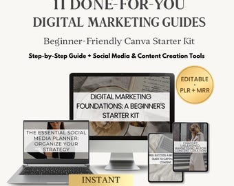 11 guides de marketing numérique pour débutants | Kit de démarrage pour réseaux sociaux Canva