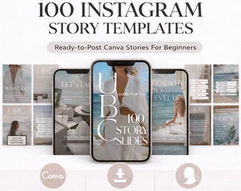 100 Faceless Instagram Story Templates | Canva Content Creator Kit (Digital Download)