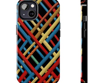 Custodia per iPhone con ricamo retrò Custodia per telefono Vibes vintage Protezione elegante per il tuo telefono Design macramè vintage per telefono