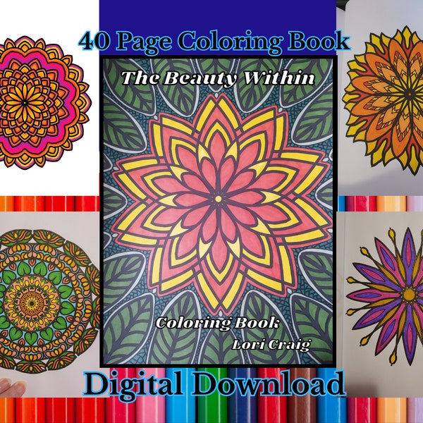40 easy Patterns coloring pages The Beauty Within coloring book hand drawn easy Patterns for Coloring Digital Download