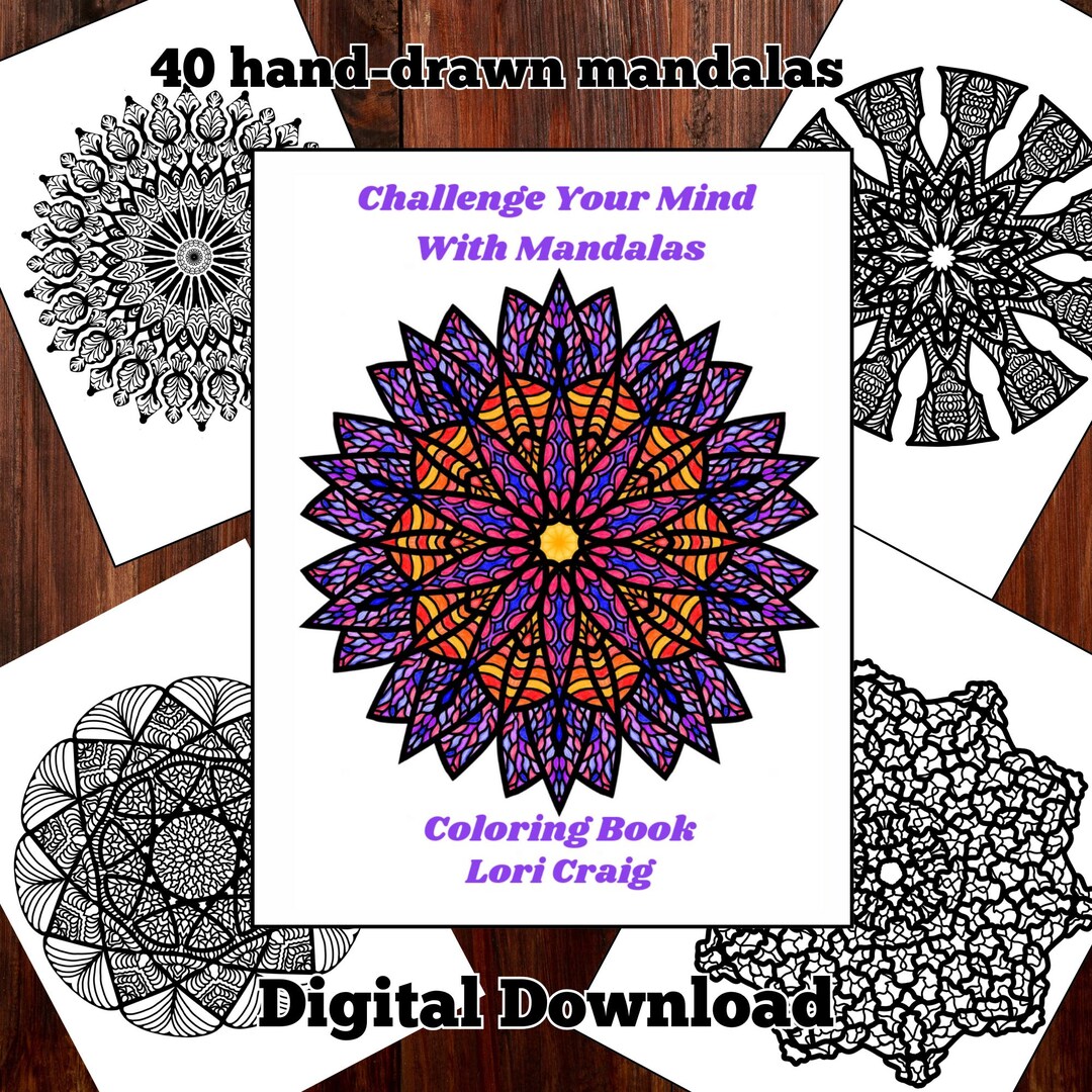 Mandalas Coloring Book 40 Hand Drawn Designs Printable Pdf Etsy