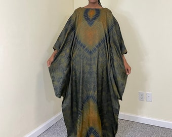 Silk Tie Dye African Bubu