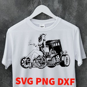 Rat Rod Pin up Girl Street Car Classic Hot Rod Rockabilly Racer Cool ...