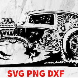 Rat Rod Rockabilly Classic Car Collector Club Vintage Street Rod Rock and Roll Skull emblem antique car truck