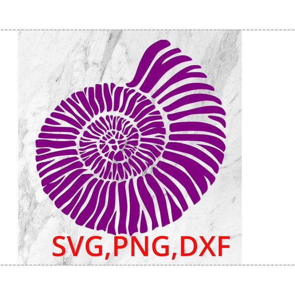 Ammonite Fossil SVG DXF PDF File Ancient life dinosaur T-shirt decal sticker poster wall art Cricut laser engraver iron on heat transfer