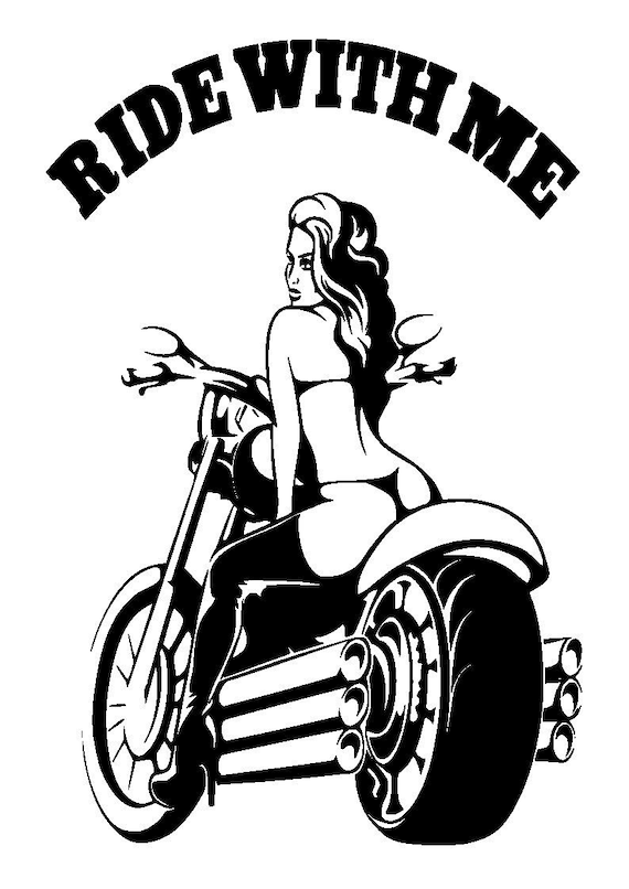 Ride With Me Pinup Girl Motorcycle Svg Png Dxf File Bike Motor Harley Rat Rod Woman T shirt Sticker Decal Transportation Rockabilly Etsy
