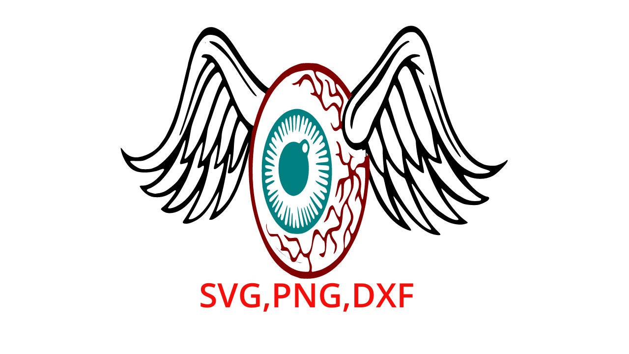 Eyeball With Wings Svg Dxf Png Zip File. Decal Sticker Graphic Etsy