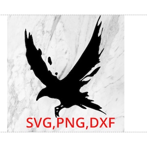 Corvo in formato SVG, File in formato SVG di uccello, Corvo PNG, File di taglio dell'uccello, Corvo di Halloween in formato SVG, Halloween Decor in formato SVG Cricut, File macchina da taglio dxf PNG in formato SVG istantaneo