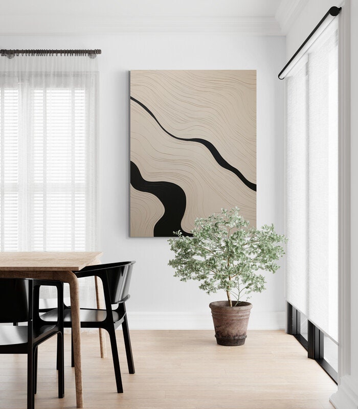 Beige Japandi Style Digital Print Modern Wall Art Minimalist Japanese ...