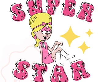 Superstar Lizzie McGuire Cartoon Retro Girl PNG Digital Download File