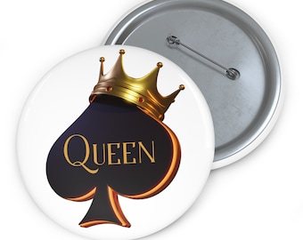 Queen of Spades Pin QOS Button Accessory Gift for Hotwife Gift for Queen of Spades BBC Wife Swinger Lifestyle Apparel Gift for Cuckhold Wife