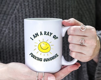 Ray of Sunshine Mug 15 oz White Mug Rays of Sunshine Mug Cute Gift for Friend Gift for Her Funny mugs for Her morning person mug for friend